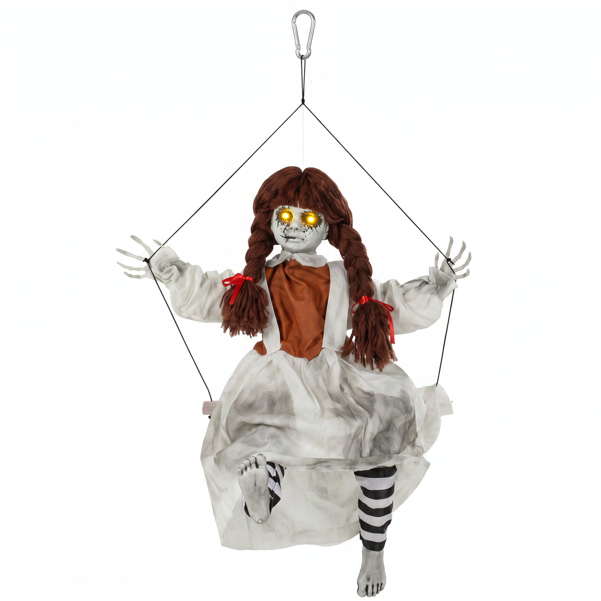 80cm Animated Creepy Girl on Swing Halloween Decoration – image 1 of 9