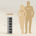 Set of 2 CD Media Display Shelf Unit Tower Rack with Adjustable Shelves, Grey