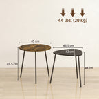 Nesting Side Table Set of 2 - Rustic Brown