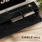140cm Floating TV Stand, Wall Mount TV Unit with Cable Management Hole, Fits up to 72" TV, Black