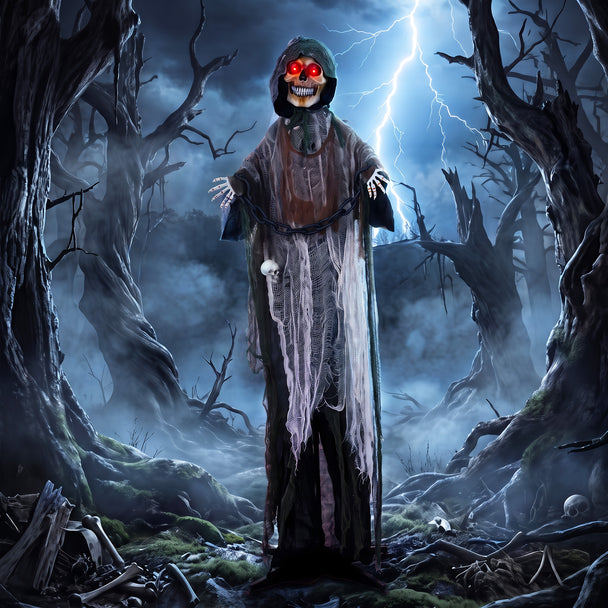 170cm Animated Chained Grim Reaper with Moving Hands & Sound – image 2 of 9
