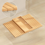 Bamboo Sofa Arm Tray, Foldable Anti-Slip Armrest Tray for Drinks and Snacks, Natural Wood Finish