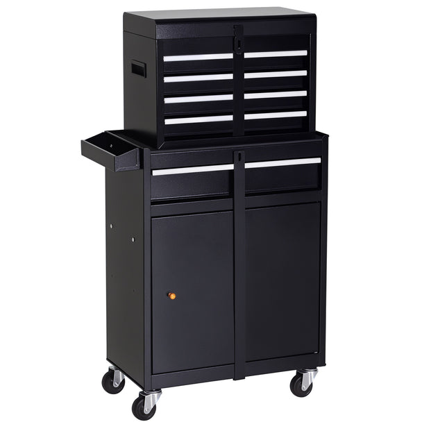 2-in-1 Rolling Tool Chest with 5 Drawers & Pegboard – Black – image 1 of 9