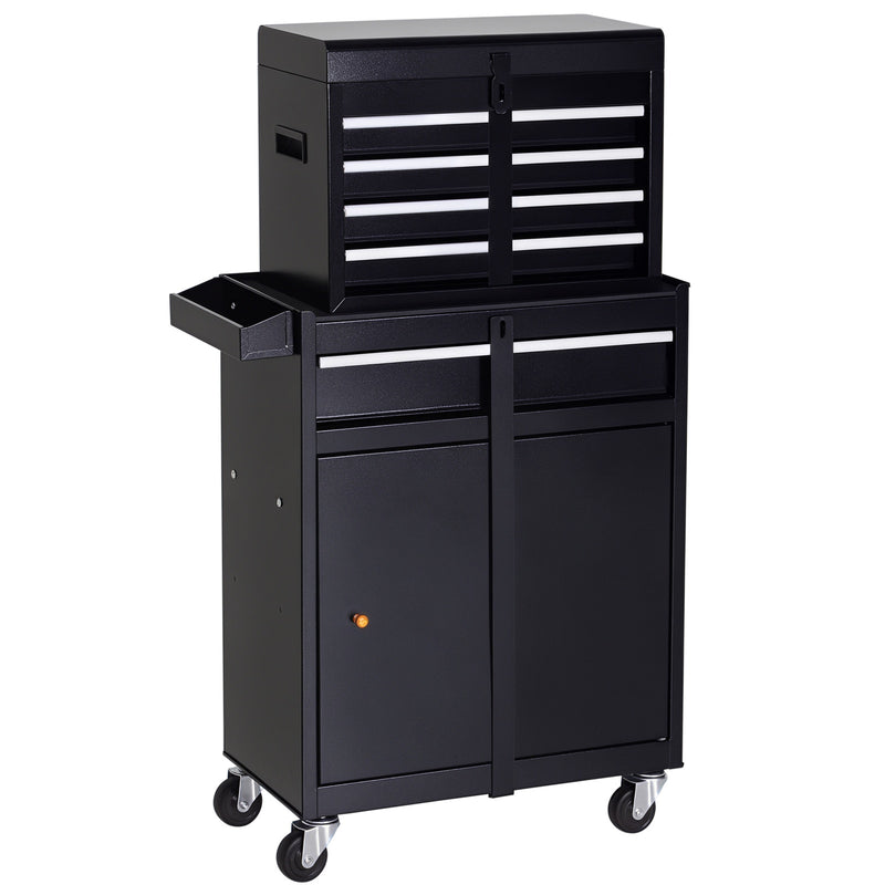 2-in-1 Rolling Tool Chest with 5 Drawers & Pegboard – Black – image 1 of 9