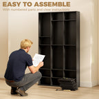835 CD/500 DVD Storage Unit, Blu-ray Media Storage Shelf with 27 Compartments and 21 Adjustable Shelves, Black
