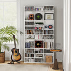 CD Storage Unit with Adjustable Shelves, 102 x 195 cm, Marble Effect