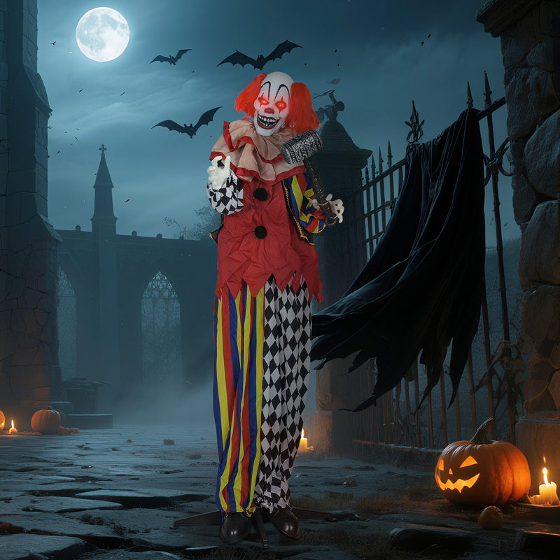 173cm Animated Clown with Hammer & Glowing Eyes – image 9 of 9