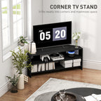 Corner TV Stand with 2 Open Shelves for 47 Inch TV - Black