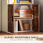 5-Tier Bookcase with Adjustable Shelf - Rustic Brown
