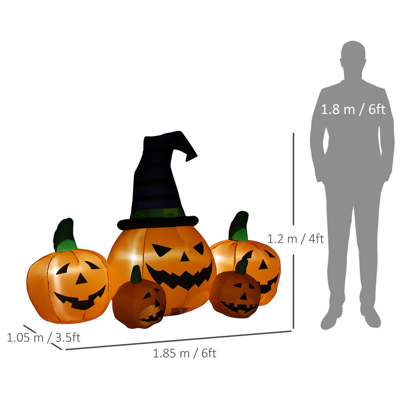 6ft Inflatable Pumpkin Family with LED Lights – image 3 of 9