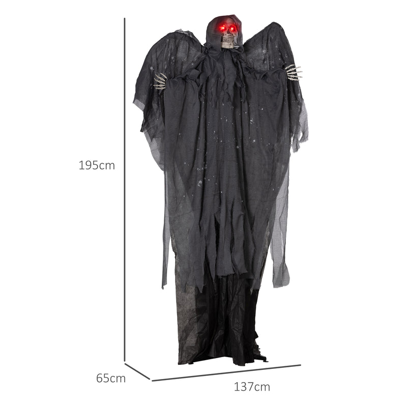 195cm Animated Winged Grim Reaper with Glowing Eyes & Sound – image 3 of 9
