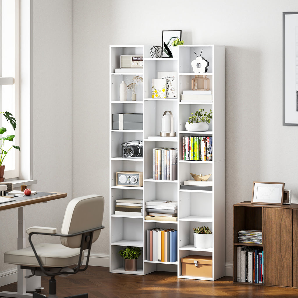 21-Compartment Bookshelf - White