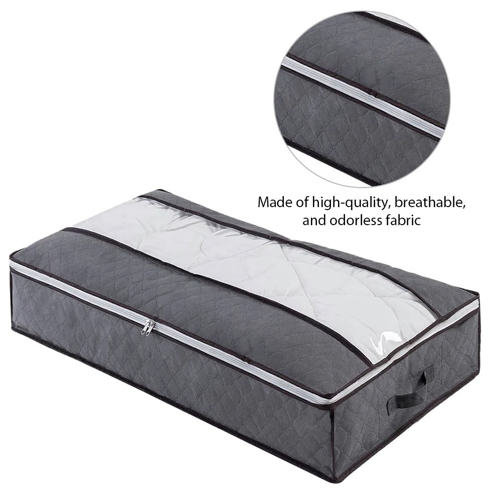 2-Pack Large Underbed Storage Organizers with Viewing Window