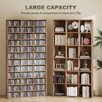 CD Storage Unit with Adjustable Shelves, 102 x 195 cm, Rustic Brown