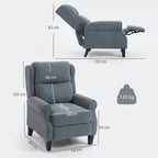 Recliner Armchair with Extended Leg Rest - Grey