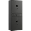 180cm Lockable Steel Tool Cabinet with Drawer & Adjustable Shelves – Black – image 1 of 9