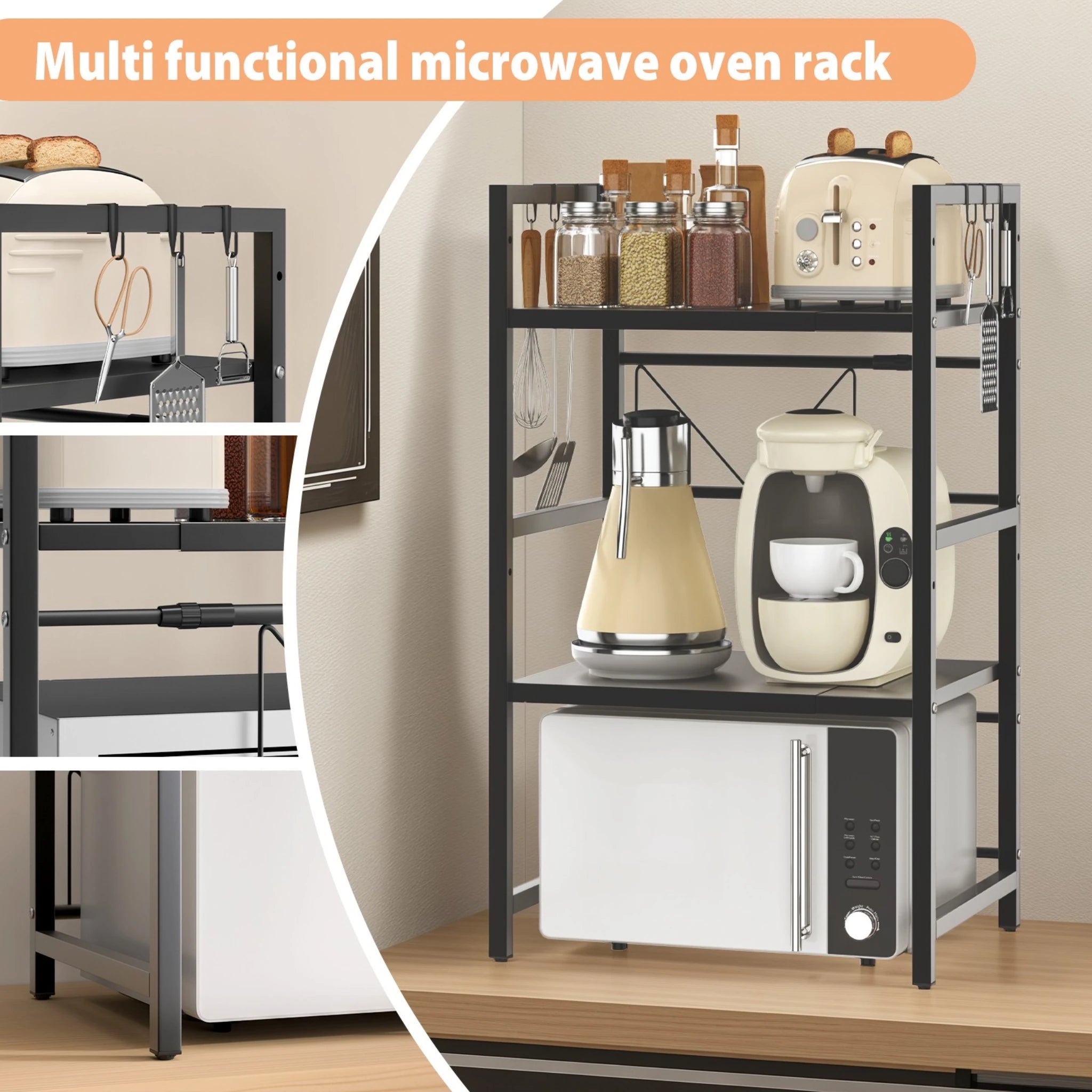 Expandable Microwave Stand – Countertop Rack