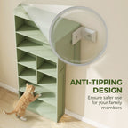 Bookcase, 6-Tier Bookshelf with Open Storage Shelves, Cubes, 180 cm Tall Display Shelf with Anti-Tipping Design, Green