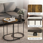 Set of Two Industrial Nesting Tables - Brown/Black