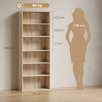Six Shelf Bookcase - Oak