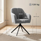 360 Degree Swivel Accent Chair, Teddy Fleece Armchair, Grey