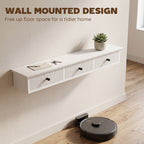 Shelf Wall-Mounted Storage Shelf Shelving Unit MDF 93 x 15 x 10 cm Entryway Kitchen Living Room, White