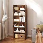 Six Shelf Bookcase - Rustic Brown