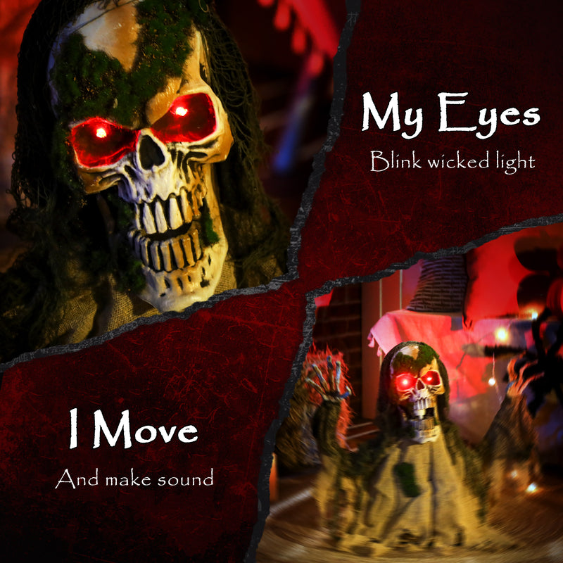 Animated Half-Body Skeleton with Glowing Eyes & Sound – image 4 of 9