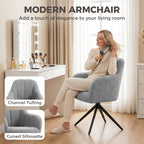 360 Degree Swivel Accent Chair, Teddy Fleece Armchair, Grey