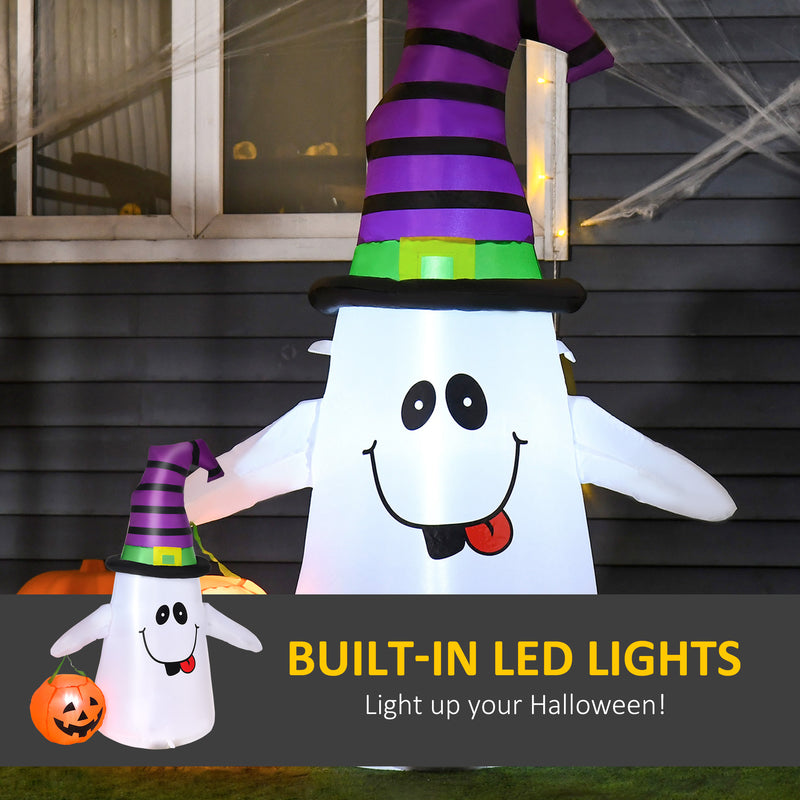1.2m Inflatable Witch Ghost with Pumpkin & LED Lights – image 5 of 9