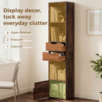 Bookcase with Drawers Adjustable Shelf Bookshelf with 2 Drawers and Cabinet 158 cm Rustic Brown