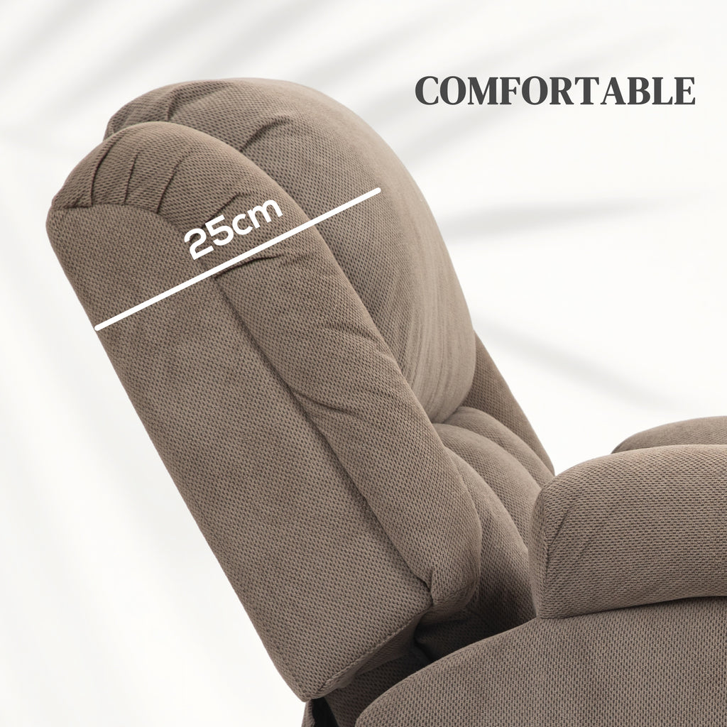 Riser Recliner Armchair with 8 Vibration Massage and Lumbar Heater, Wide Seat, USB Port, Light Brown