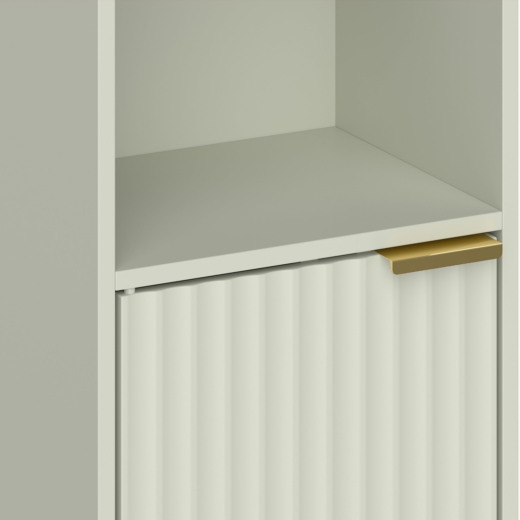 Bookcase Adjustable Shelf Bookshelf Anti-Tip Hardware 6-Tier Storage Cabinet Light Green