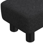 Linen Fabric Footstool Ottoman Cube with 4 Plastic Legs, Black