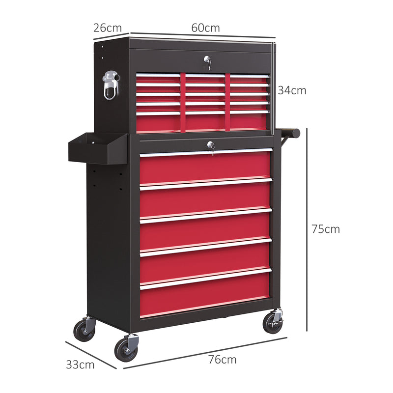 14-Drawer Two-Part Rolling Tool Chest – Red – image 3 of 9