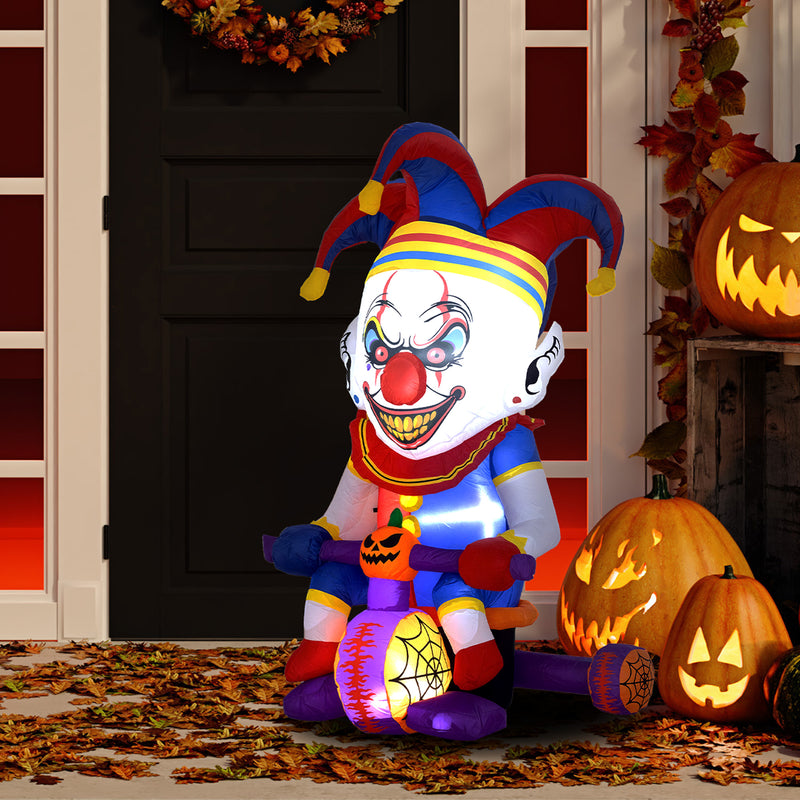 4ft Inflatable Clown on Bicycle with LED Lights – image 7 of 9