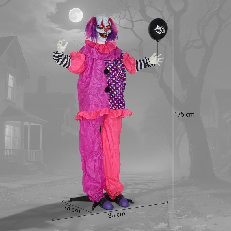 175cm Animated Clown with Glowing Red Eyes – image 3 of 9