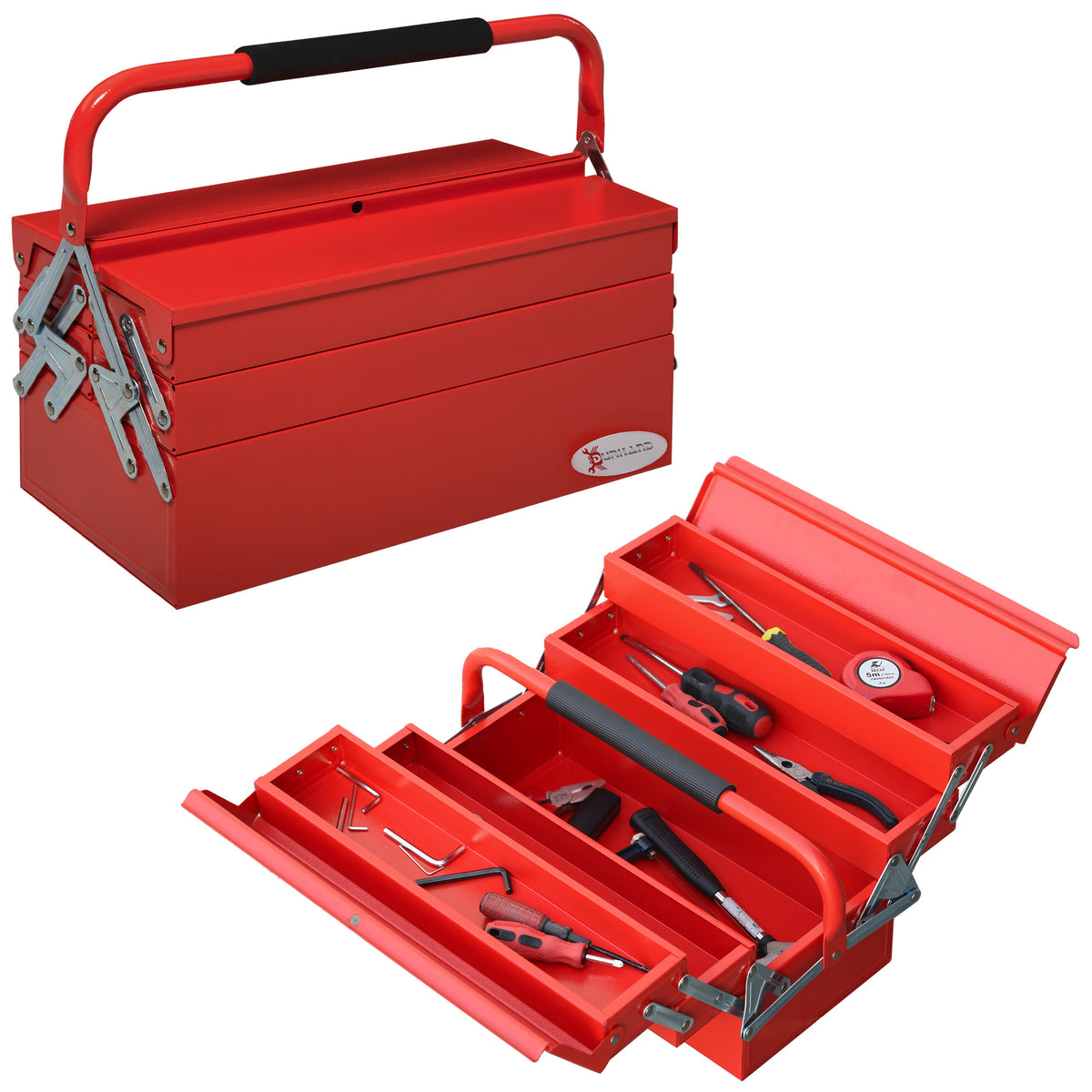 5-Tray Cantilever Steel Tool Box with Carry Handle – Red – image 1 of 9