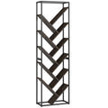 10 Shelf Industrial-Style Bookshelf - Black/Grey