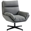 Accent Chair with 360 Swivel Armchair for Living Room with Padded Cushion Dark Grey