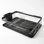 Dish Drainer Rack with Drip Tray and Cutlery Holder