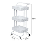 Rolling Kitchen Trolley Cart with 3 Storage Shelves