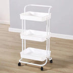 Rolling Kitchen Trolley Cart with 3 Storage Shelves