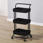 Rolling Kitchen Trolley Cart with 3 Storage Shelves