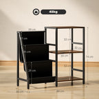 3-Tier Record Player Stand, End Table for Living Room, Bedroom - Rustic Brown