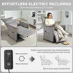 Power Recliner Chair, Reclining Chair with Remote, Pocket Springs, Silent Motor and Side Pockets, Grey