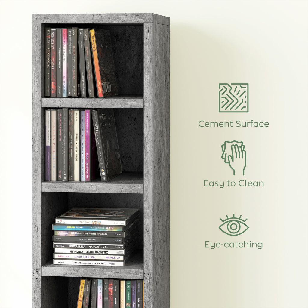204 CD Tall Narrow Media Storage Tower - Cement Grey