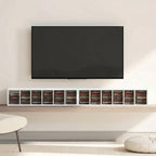 Set of 2 CD Media Display Shelf Unit Tower Rack with Adjustable Shelves, High Gloss White