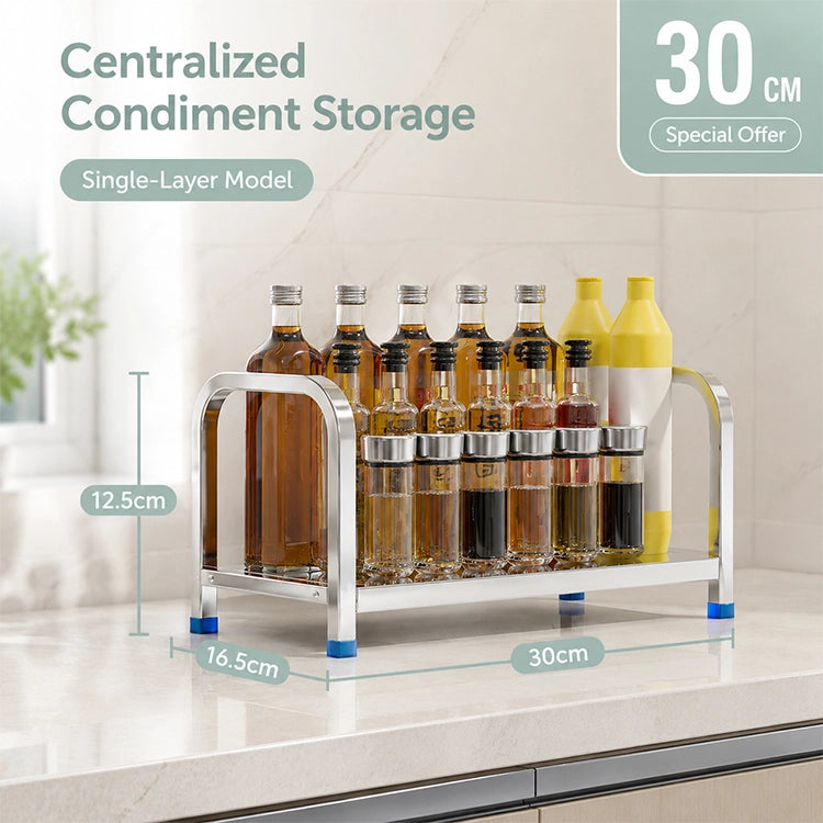 Multifunctional Kitchen Organizer Rack with Spice Shelves