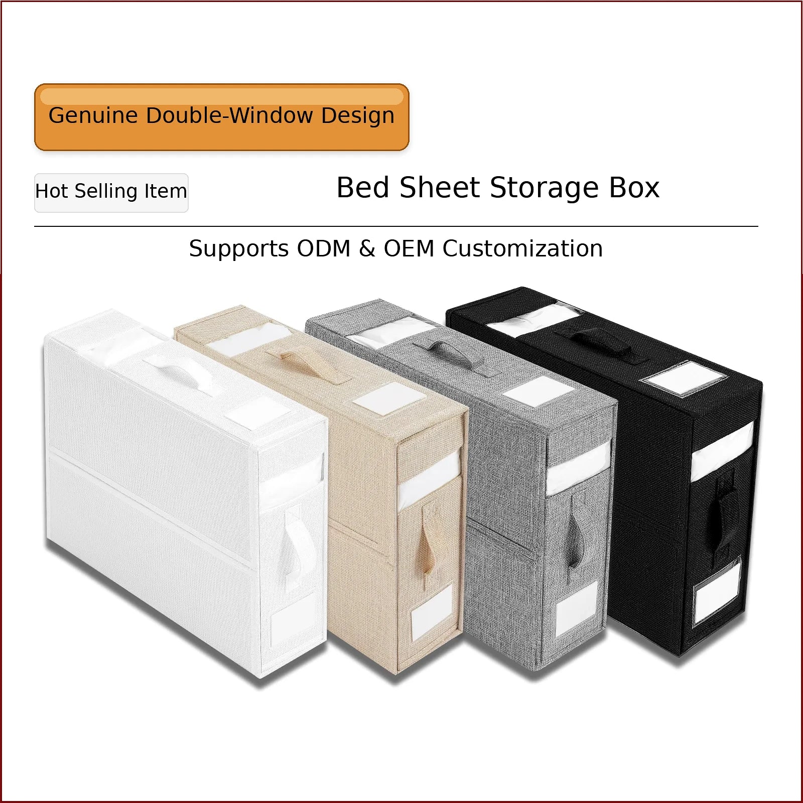 Fabric Bedding Storage Box Set for Closet (4 Pieces)